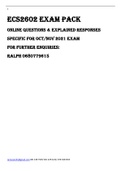 Exam (elaborations) ECS2602 - Macroeconomics (ecs2602) ONLINE QUESTIONS AND EXPLAINED RESPONSES