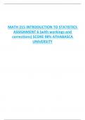 MATH 215 INTRODUCTION TO STATISTICS  ASSIGNMENT 6 &lpar;with workings and  corrections&rpar; SCORE 98&percnt; ATHABASCA  UNIVERSITY