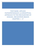 Test Bank  Applied Pathophysiology_A Conceptual Approach to the Mechanisms of Disease_3rd Edition Braun Chapter 1 - 17