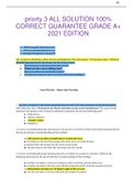 priorty 3 ALL SOLUTION 100&percnt; CORRECT GUARANTEE GRADE A&plus; 2021 EDITION