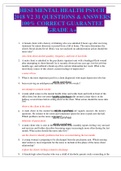 HESI MENTAL HEALTH PSYCH 2018 V2 31 QUESTIONS & ANSWERS 100&percnt; CORRECT GUARANTEE GRADE A&plus;