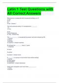Latin 1 Test Questions with All Correct Answers 