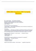   HRM 2605 Questions With Complete Solutions&period;