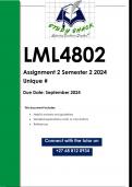 LML4802 Assignment 2 &lpar;QUALITY ANSWERS&rpar; Semester 2 2024