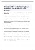  Chapter 13 Drivers Ed Training Exam Questions And Guaranteed Pass Answers&period;