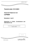 2021 Advanced Indigenous Law LCP4804 Semesters 1 and 2