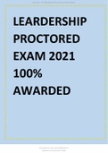 LEARDERSHIP PROCTORED EXAM 2021 100&percnt; AWARDED&period;