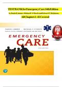 EST BANK FOR EMERGENCY CARE 14TH EDITION&Tab; BY DANIEL LIMMER&comma; MICHAEL F&period; O'KEEFE AND EDWARD T&period; DICKINSON&comma;&Tab; ALL CHAPTERS 1 - 41 COVERED