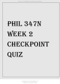 PHIL 347N WEEK 2 CHECKPOINT QUIZ&period;