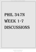 PHIL 347N WEEK 1-7 DISCUSSIONS&period;