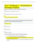 Unit 1 Challenge 1 - Introduction to Sociology &lpar;Sophia&rpar;