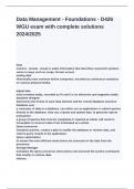 Data Management - Foundations - D426 WGU exam with complete solutions 2024&lowbar;2025