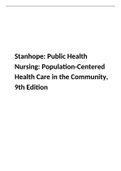TEST BANK FOR PUBLIC HEALTH NURSING POPULATION CENTERED HEALTH CARE IN THE COMMUNITY 9TH EDITION STANHOPE