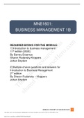 MNB1601: BUSINESS MANAGEMENT 1B course outline