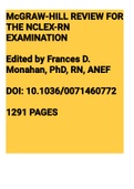 McGRAW-HILL REVIEW FOR THE NCLEX-RN EXAMINATION Edited by Frances D. Monahan, 1291 PAGES