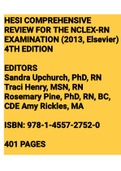 HESI COMPREHENSIVE REVIEW FOR THE NCLEX-RN EXAMINATION (2013, Elsevier) 4TH EDITION ISBN: 978-1-4557-2752-0 401 PAGES