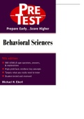 BEHAVIORAL SCIENCES PRETEST SELF-ASSESSMENT AND REVIEW BY MICHAEL H. EBERT