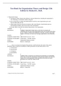 Test Bank for Organization Theory and Design 12th Edition by Richard L&period; Daft&period;