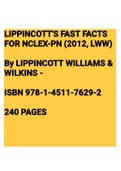 LIPPINCOTT'S FAST FACTS FOR NCLEX-PN (2012, LWW) By LIPPINCOTT WILLIAMS & WILKINS - ISBN 978-1-4511-7629-2