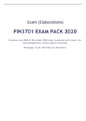 FIN3701 EXAM PACK 2020 (June _ Nov Papers With Solutions)