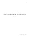 All lectures of the course Research Methods for Health Sciences