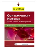 Test Bank|Elaborated| - Contemporary Nursing ED.7 Issues, Trends, & Management Authors Barbara Cherry & Susan Jacob-Immediate Past Edition with ALL 28 Chapters n 210