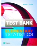 Exam (elaborations) PRINTED TEST BANK (MARK SCHULTZ) TO ACCOMPANY ELEMENTARY STATISTICS (2001, Addison-Wesley) MARIO F. TRIOLA 