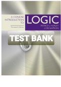 Exam (elaborations) TEST BANK A CONCISE INTRODUCTION TO LOGIC HURLEY P.J 