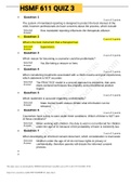 Exam (elaborations) HSMF 611 QUIZ 3 