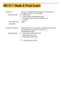 Exam &lpar;elaborations&rpar; NR 511 Week 8 Final Exam 