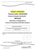 MODEL ANSWERS Tutorial Letter 103/02/2020 Human-Computer Interaction INF3720 Semester 2, Assignment 2 School of Computing: Information Systems