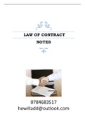 PVL3702 - Law Of Contract. LAW OF CONTRACT NOTES.