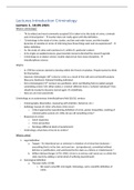 Samenvatting  hoorcolleges Introduction to Criminology