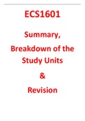 ECS1601 Summary, Breakdown of the Study Units & Revision (Q & A ECS1601 Summary 