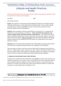 NR305 Week 2 Assignment&comma; Lifestyle and Health Practices Profile