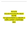 NCLEX EXAM NCLEX-PN TEST BANK |725 QUESTIONS & DEEPLY EXPLAINED ANSWERS-2021