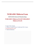NURS 6501N Week 6 Midterm Exam (3 Versions) NURS 6501 Advanced Pathophysiology