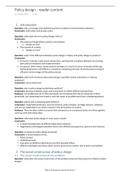 Notes readers policy analysis, policy evaluation, policy design and mandatory literature