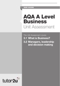 Aqa  As level business unit assessment 