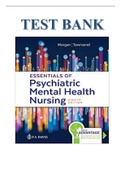 TEST BANK FOR ESSENTIALS OF PSYCHIATRIC MENTAL HEALTH NURSING 8TH EDITION CONCEPTS OF CARE IN EVIDENCE - BASED PRACTICE 8TH EDITION MORGAN TOWNSEND 