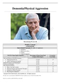 Case Study Dementia Physical Aggression, Ron Jackson, 87 years old, (Latest 2021) Correct Study Guide, Download to Score A