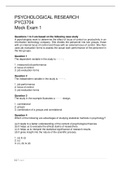 PSYCHOLOGICAL RESEARCH PYC3704 Mock Exam 1