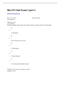 BIO 251 - Unit Exam 1&colon; Part 1&period; Questions and Answers&period; Complete Solutions&period;