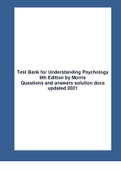 Test Bank for Essentials of Understanding Psychology 11th Edition by Feldman Complete test questions and answers mostly tested in exam questions Updated 2021