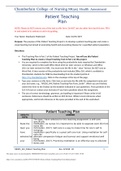 NR305 Week 4 Assignment 2, Patient Teaching Plan Worksheet (Stress and Time Management)