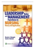 Leadership Roles and Management Functions in Nursing 10th Edition Marquis Huston Test Bank