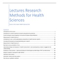 Lectures Research Methods for Health Sciences (Master Health Sciences VU) 