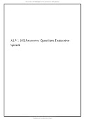 A&P 1 101 Answered Questions Endocrine System&period;