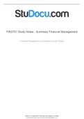 FIN3701_ Financial Management_ Study Notes Summary.