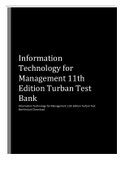 Information  Technology for  Management 11th  Edition Turban Test  Bank Information Technology for Management 11th Edition Turban Test  BanK